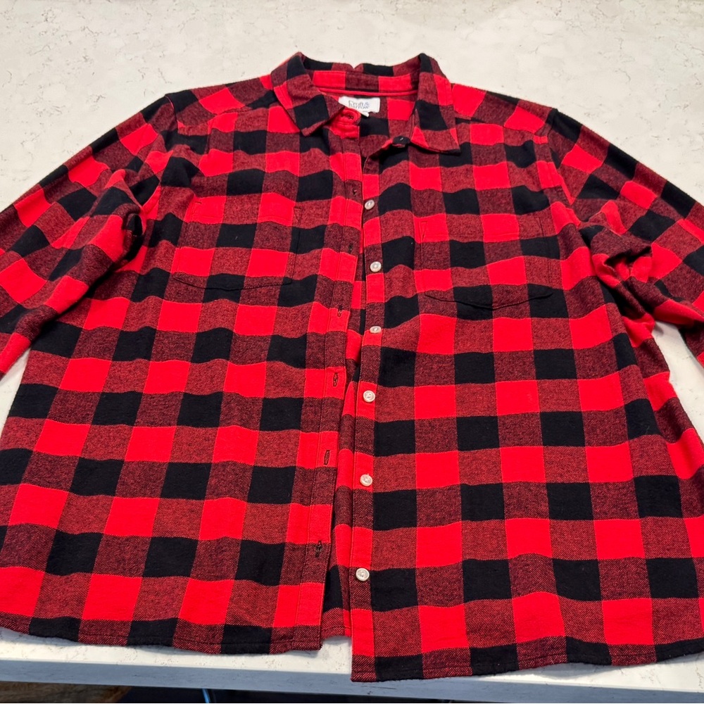 croft & barrow Red and Black Buffalo Plaid Button-Down Shirt